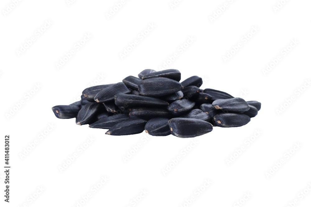 Sunflower seeds isolated on white background close up Sunflower seeds isolated on white background close up