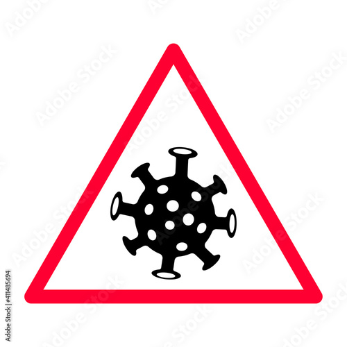 Signpost coronavirus vector icon, 
Covid-19 virus is dangerous and can be transmitted quickly
