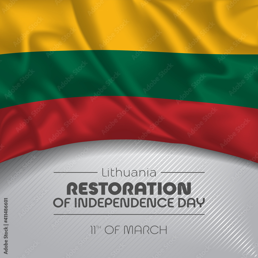 Lithuania happy restoration of independence day greeting card, banner vector illustration Lithuania happy restoration of independence day greeting card, banner vector illustration