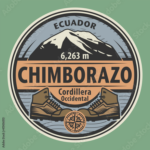 Stamp or emblem with text Chimborazo, Ecuador