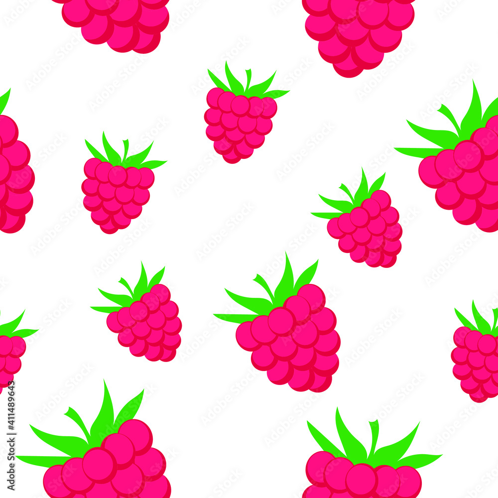 vector pattern with raspberries. pink berry in a cute pattern. raspberries with green leaves vector pattern with raspberries. pink berry in a cute pattern. raspberries with green leaves