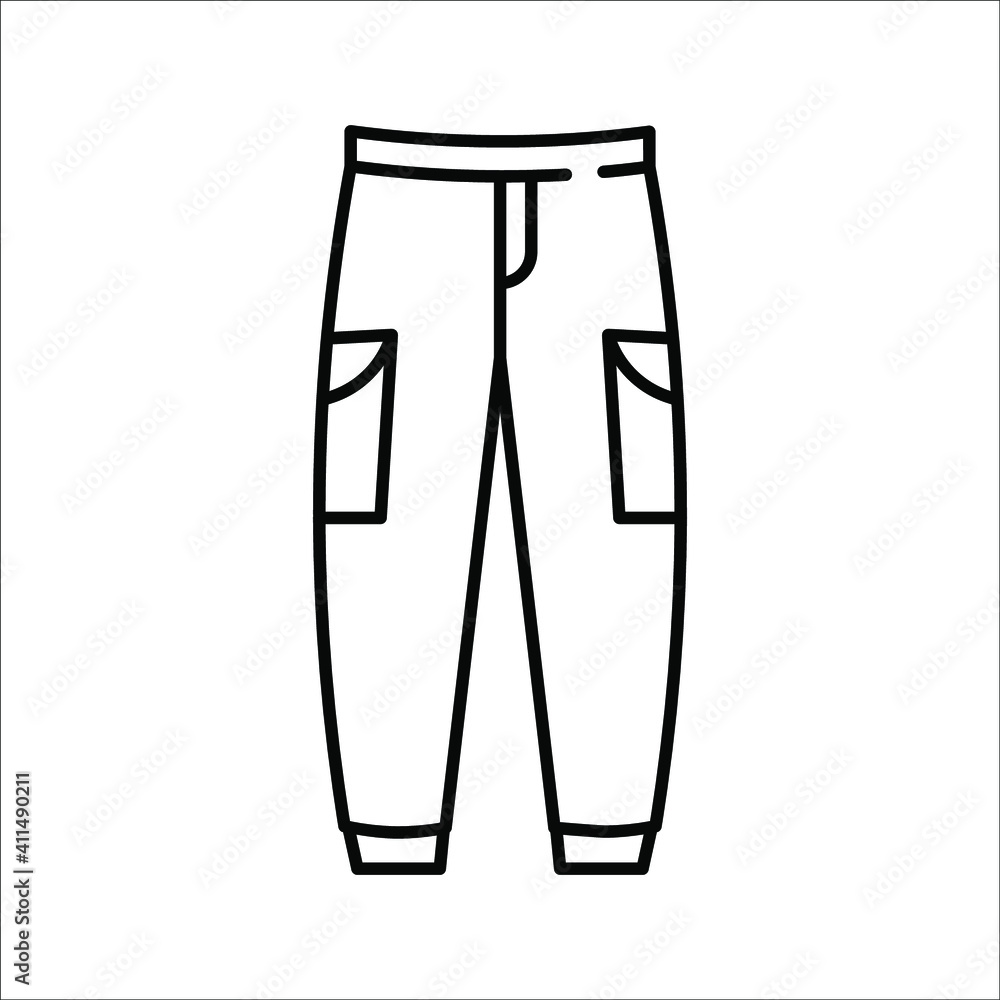 Long Pants Jeans Icon Vector Template Flat Design on white background. color editable Long Pants Jeans Icon Vector Template Flat Design on white background. color editable