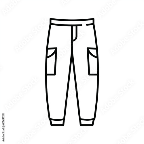 Long Pants Jeans Icon Vector Template Flat Design on white background. color editable