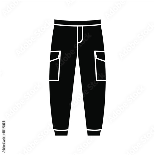 Long Pants Jeans Icon Vector Template Flat Design on white background. color editable