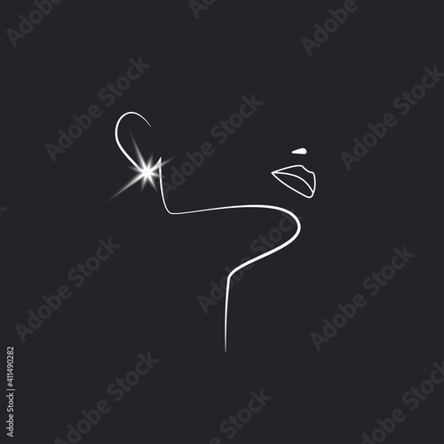 Jewelry logo. Female silhouette