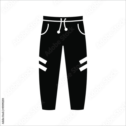 Long Pants Jeans Icon Vector Template Flat Design on white background. color editable