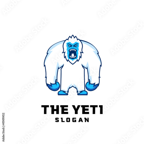 the yeti bigfoot iceman logo vector  icon illustration suitable for esport, outdoor, game logo design