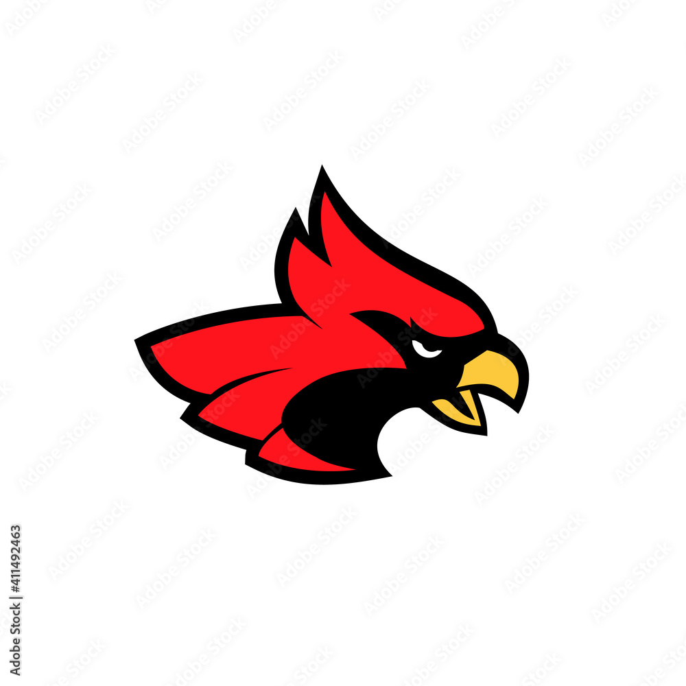 cardinal bird red logo with black background icon design vector illustration cardinal bird red logo with black background icon design vector illustration