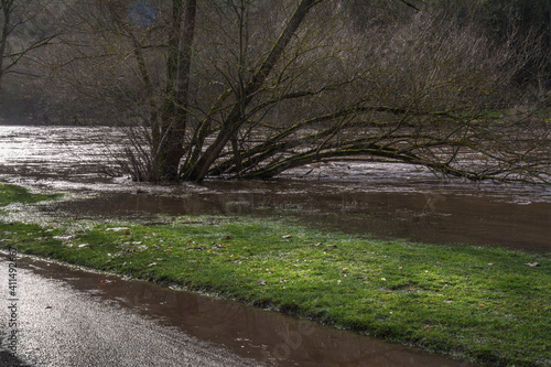 nahe-hochwasser bei bad kreuznach  Februar 2021