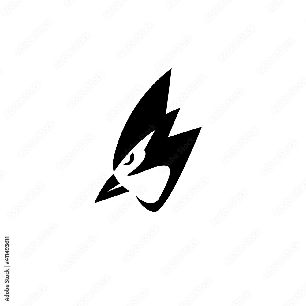 cardinal bird / blue jay black logo icon design vector cardinal bird / blue jay black logo icon design vector