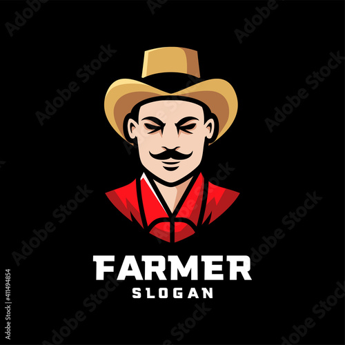 Columbia south america farmer character logo icon design cartoon isolated background