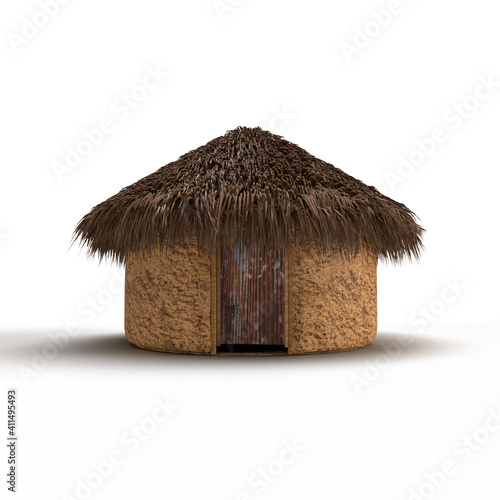 3d render isolated on traditional house
