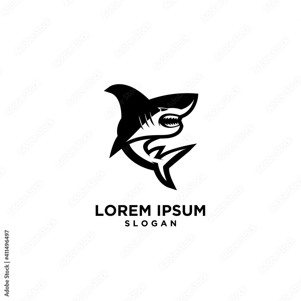 mascot angry shark sport game club team vector logo template illustration design mascot angry shark sport game club team vector logo template illustration design