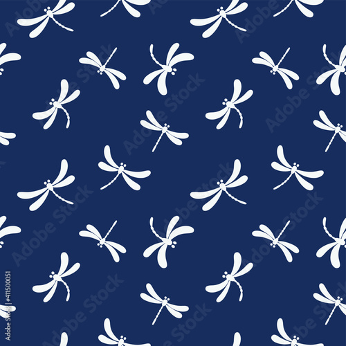 dragonfly seamless pattern for background
