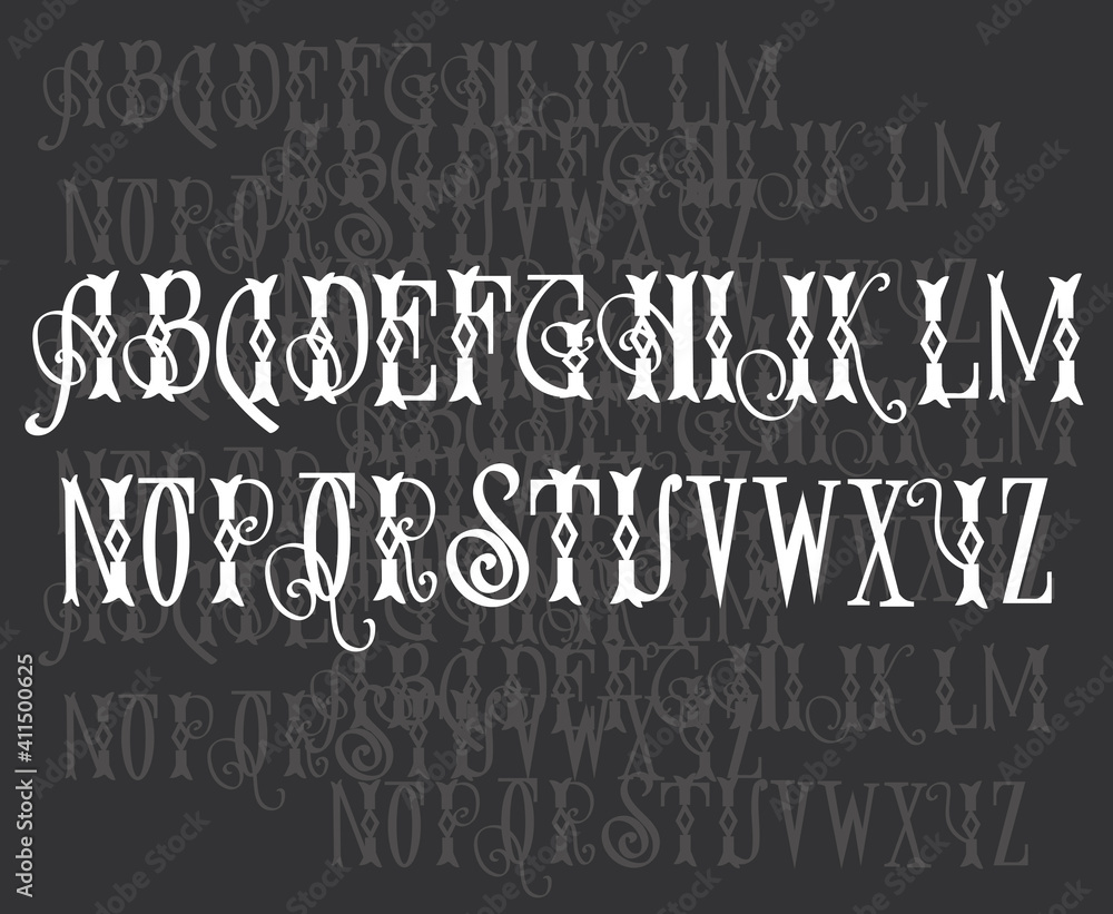 Obraz premium vintage gothic font - vector