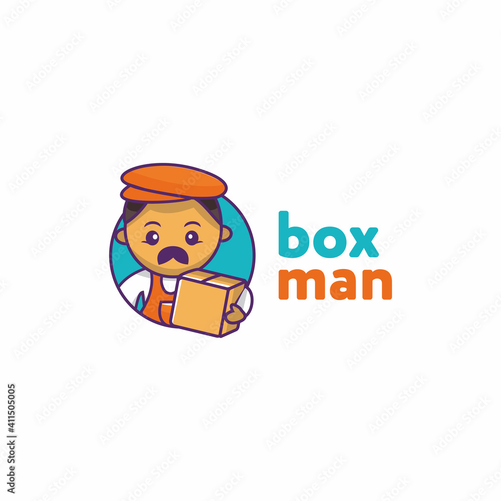 boxman - mustache guy - illustration boxman - mustache guy - illustration