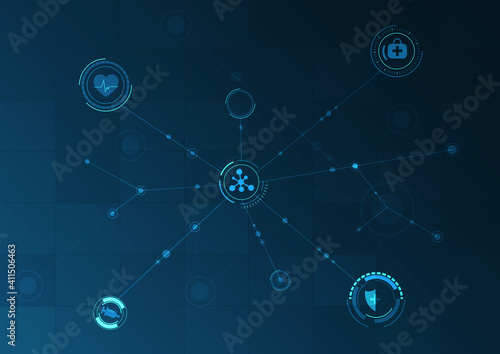 Medical technology and science concept and health care icon pattern.