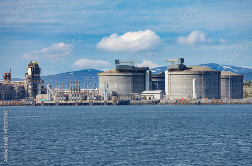 Hammerfest Island Muolkkut Northern Norway, gas processing plant. © Andrei Armiagov