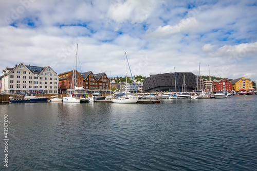 View of a marina in Tromso  North Norway