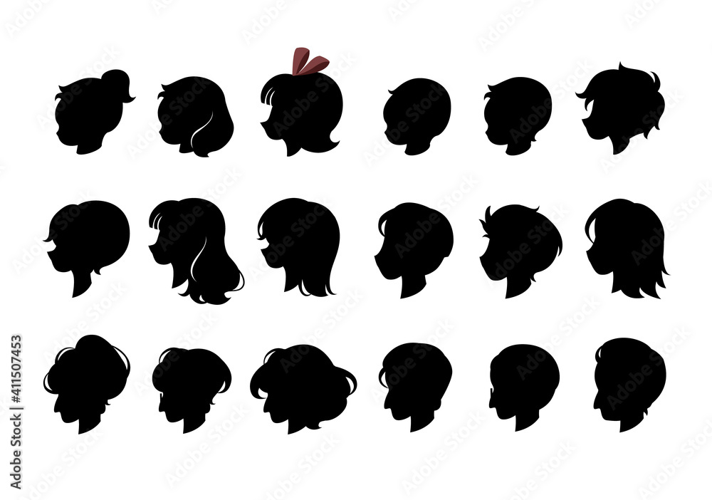 face icon silhouette face icon silhouette