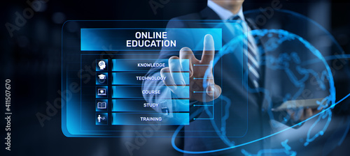 Online education internet learning e-learning concept on digital interface