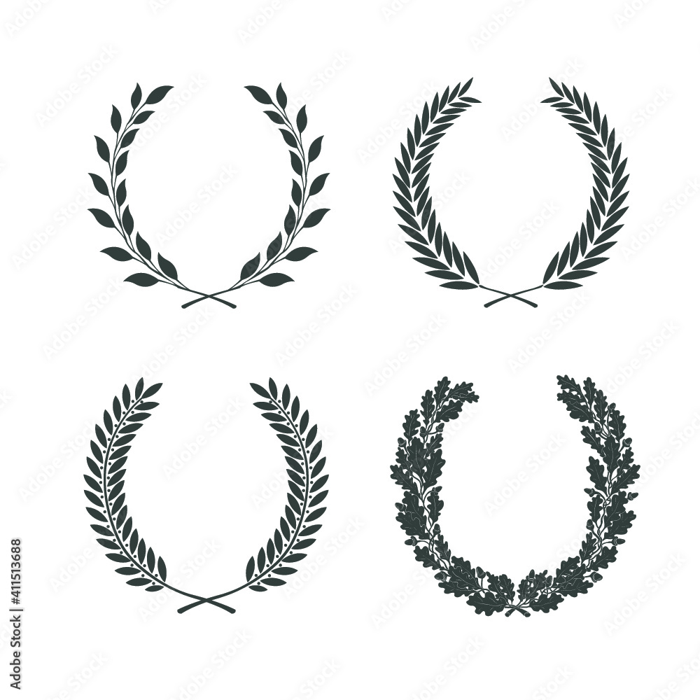 Set of four wreath templates. Vector