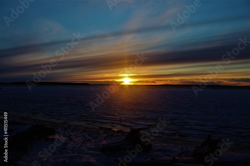 sunset over the lake