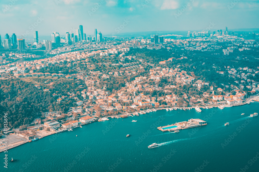 aerial view of istanbul bosporus