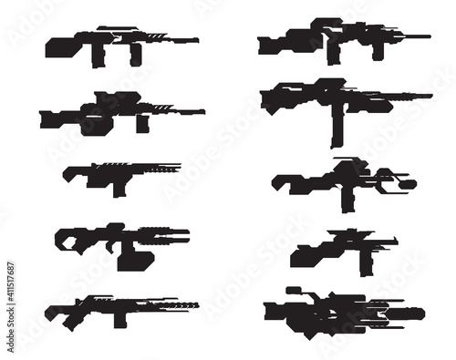 Set Of Scifi Weapons Concept