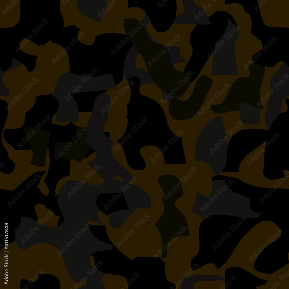 Naklejka premium Full seamless camouflage texture skin pattern vector for military textile. Usable for Jacket Pants Shirt and Shorts. Dirty army camo masking design for hunting fabric print and wallpaper.