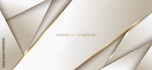 Abstract background modern luxury template design 3D golden geometric with line.