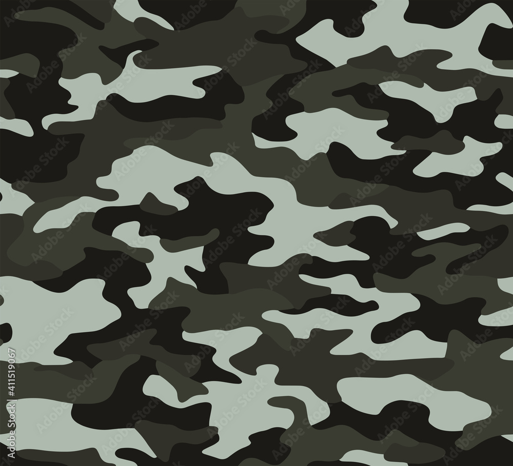 Full seamless camouflage texture skin pattern vector for military textile. Usable for Jacket Pants Shirt and Shorts. Dirty army camo masking design for hunting fabric print and wallpaper. - obrazy, fototapety, plakaty 