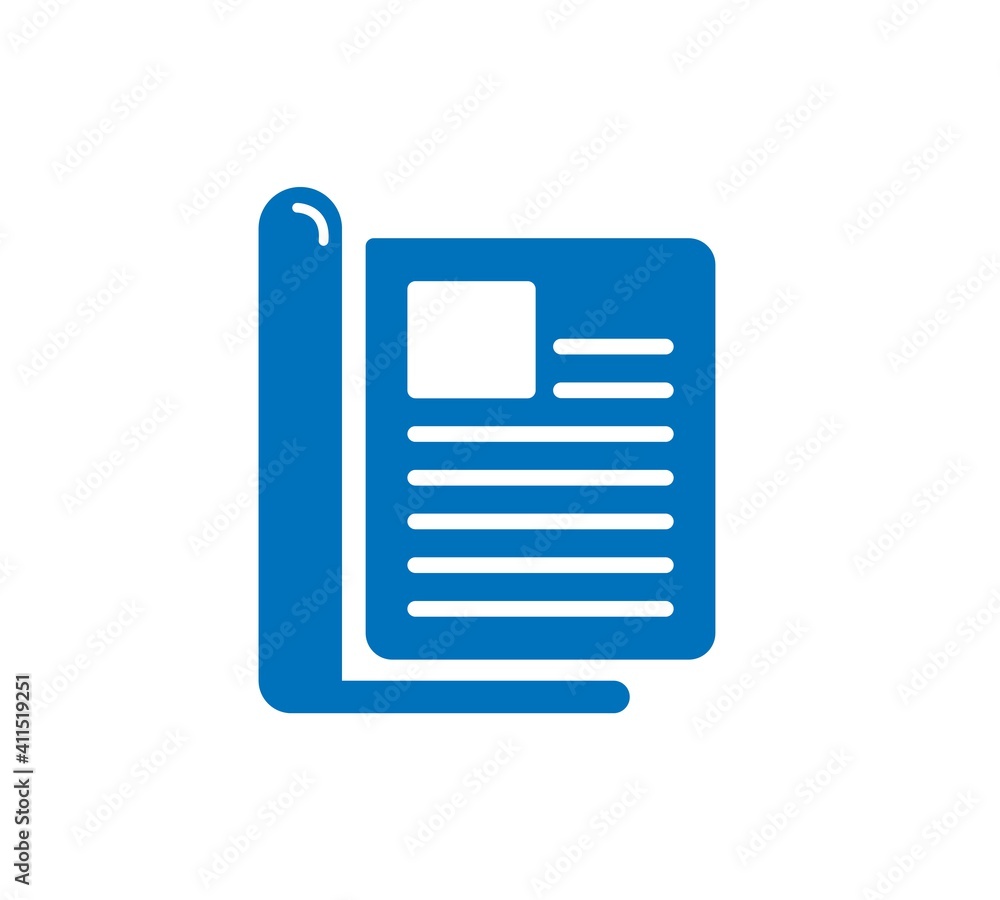 Magazine page icon in flat style. News vector illustration on white isolated background. Brochure business concept. Magazine page icon in flat style. News vector illustration on white isolated background. Brochure business concept.