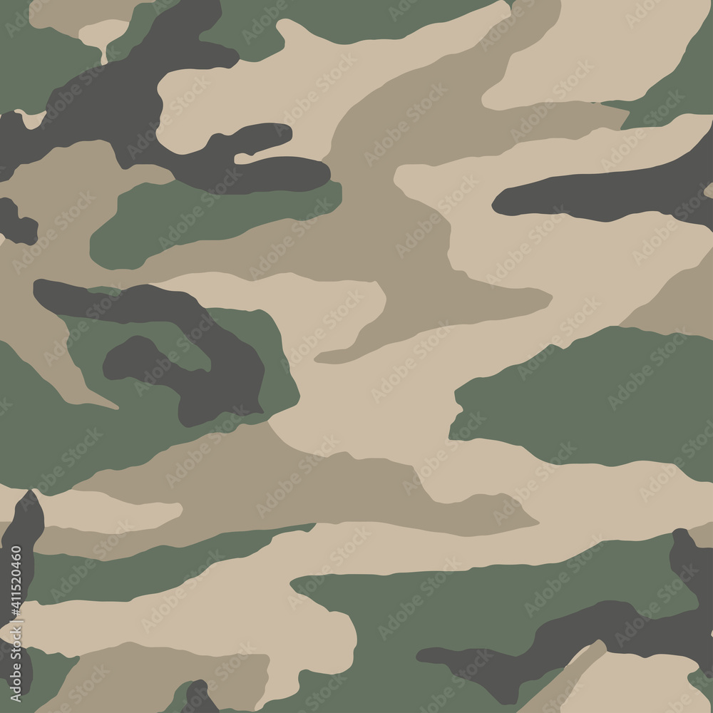 Full seamless military camouflage skin pattern vector for decor and textile. Army masking design for hunting textile fabric printing and wallpaper. Design for fashion and home design. - obrazy, fototapety, plakaty 