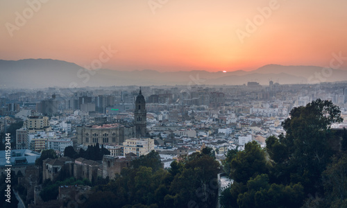 Cityscape - Panorama of Malaga at Sunset, Andalusia, Spain © Markus