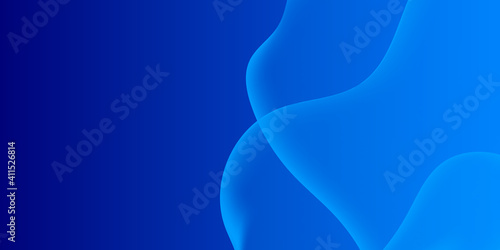 Blue liquid abstract background. Blue fluid vector banner template for social media, web sites. Wavy shapes. Business digital presentation design.