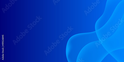 Blue liquid abstract background. Blue fluid vector banner template for social media, web sites. Wavy shapes. Business digital presentation design.