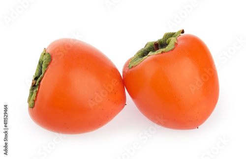 persimmon fruits isolated white background