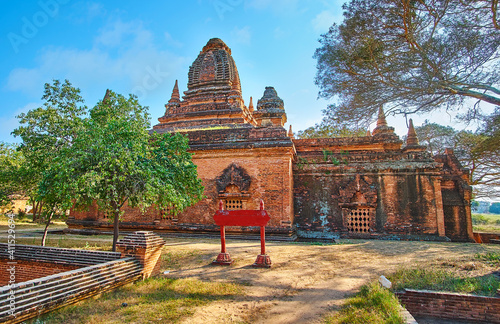 The temple complex in Bagan, Myanmar photo