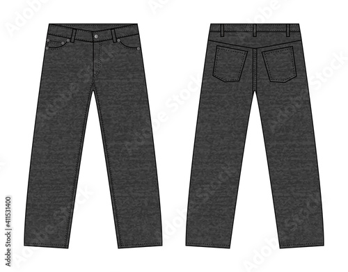 Vector illustration of slim denim pants