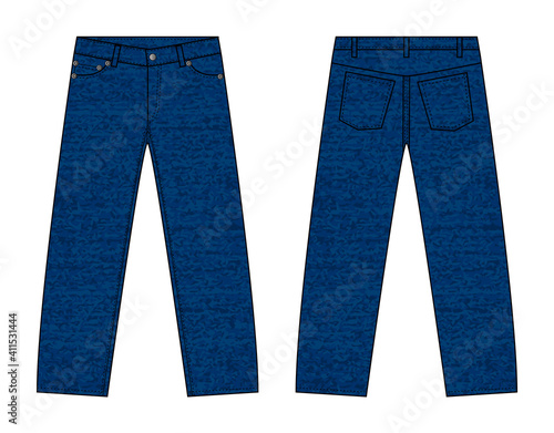 Vector illustration of slim denim pants