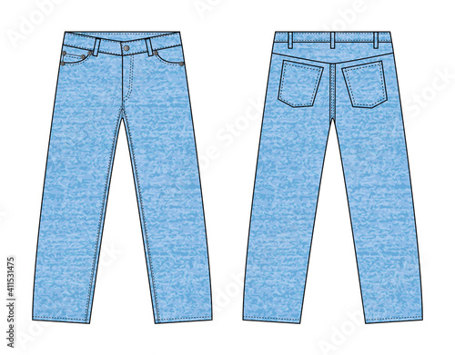 Vector illustration of slim denim pants
