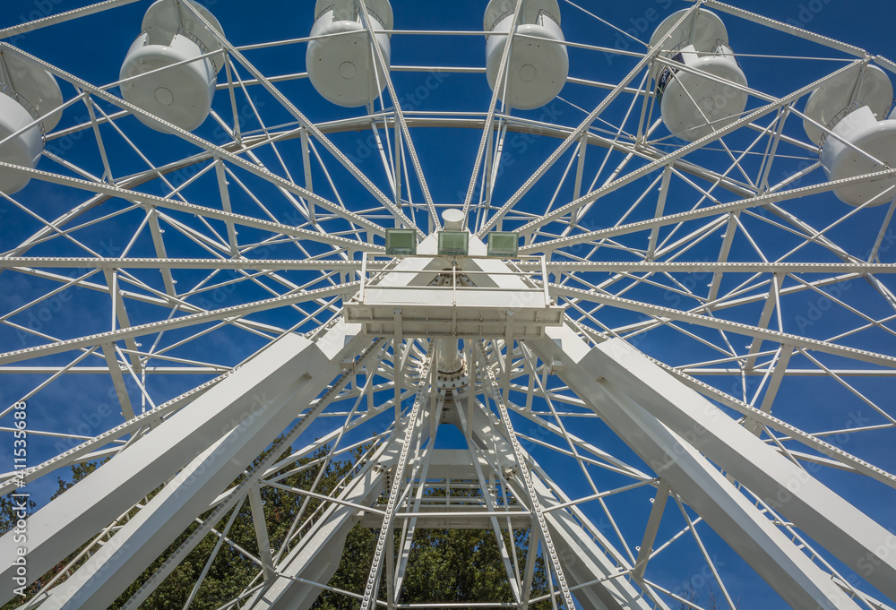 Ferris wheel in Bardolino Harbour, Bardolino on Garda lake, Veneto region, northern Italy - october 29, 2020 Ferris wheel in Bardolino Harbour, Bardolino on Garda lake, Veneto region, northern Italy - october 29, 2020