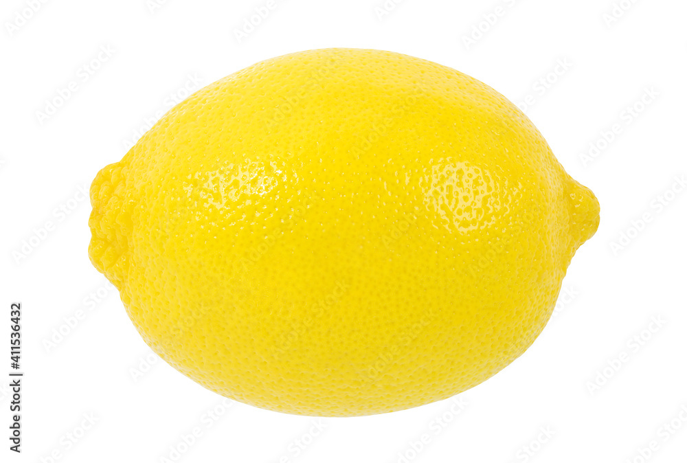 Lemon whole one isolated on a white background with clipping path, element of packaging design. Lemon whole one isolated on a white background with clipping path, element of packaging design.