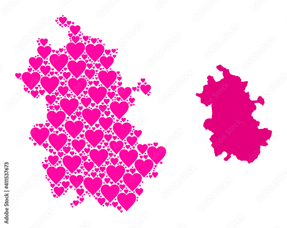 Love collage and solid map of Anhui Province. Collage map of Anhui Province is created with pink lovely hearts. Vector flat illustration for dating conceptual illustrations. Love collage and solid map of Anhui Province. Collage map of Anhui Province is created with pink lovely hearts. Vector flat illustration for dating conceptual illustrations.