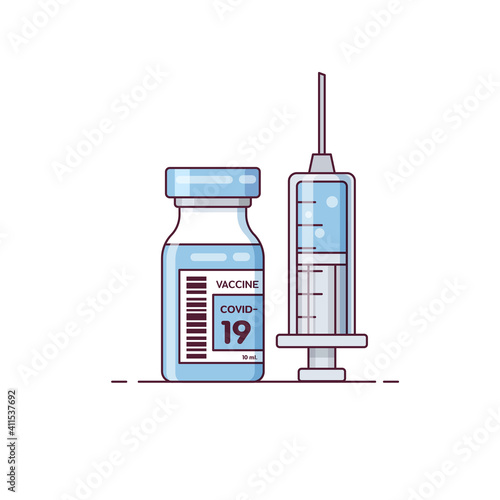 Coronavirus Vaccine and Syringe