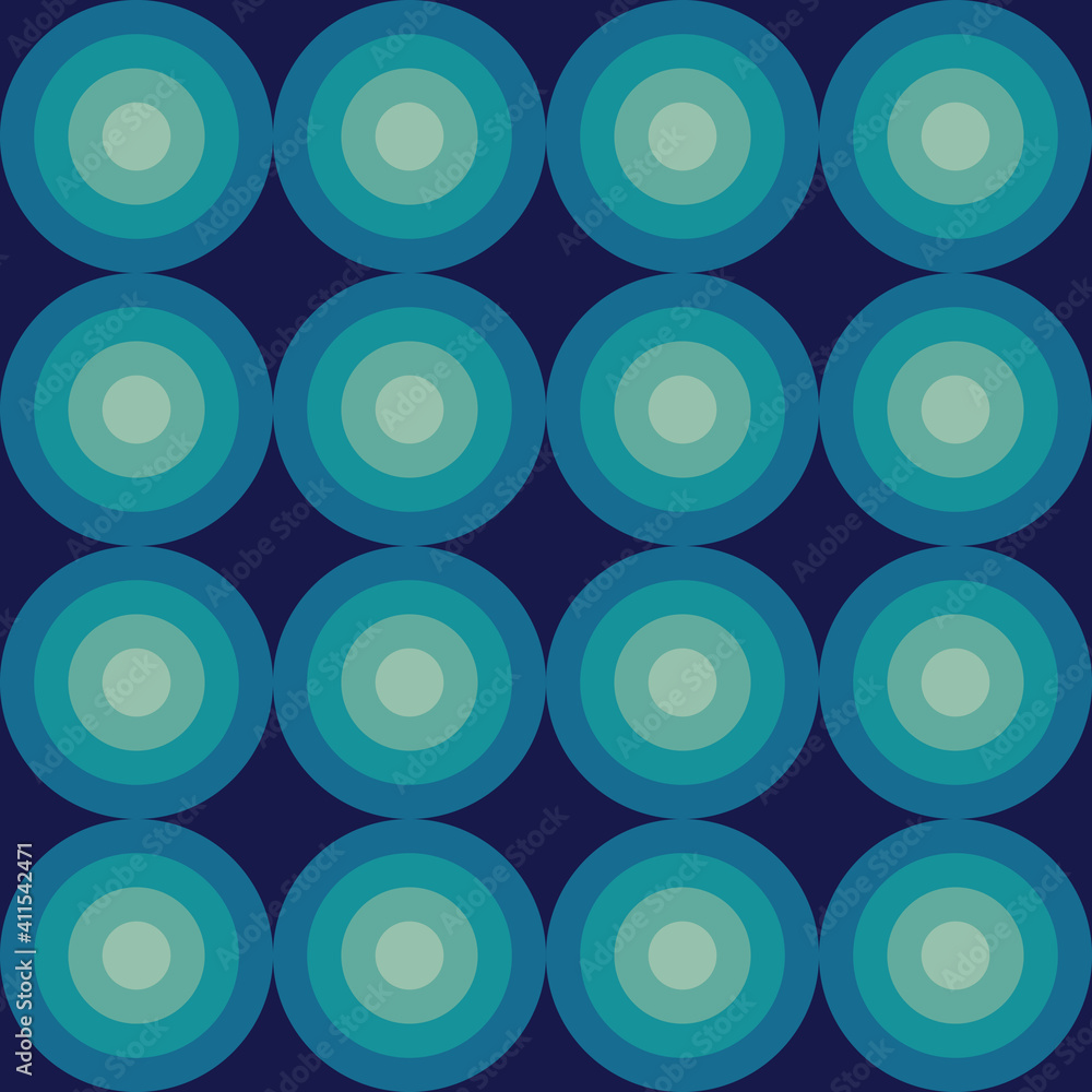 Abstract blue background concept design. Graphic seamless pattern with circle shapes. Vector illustration. 