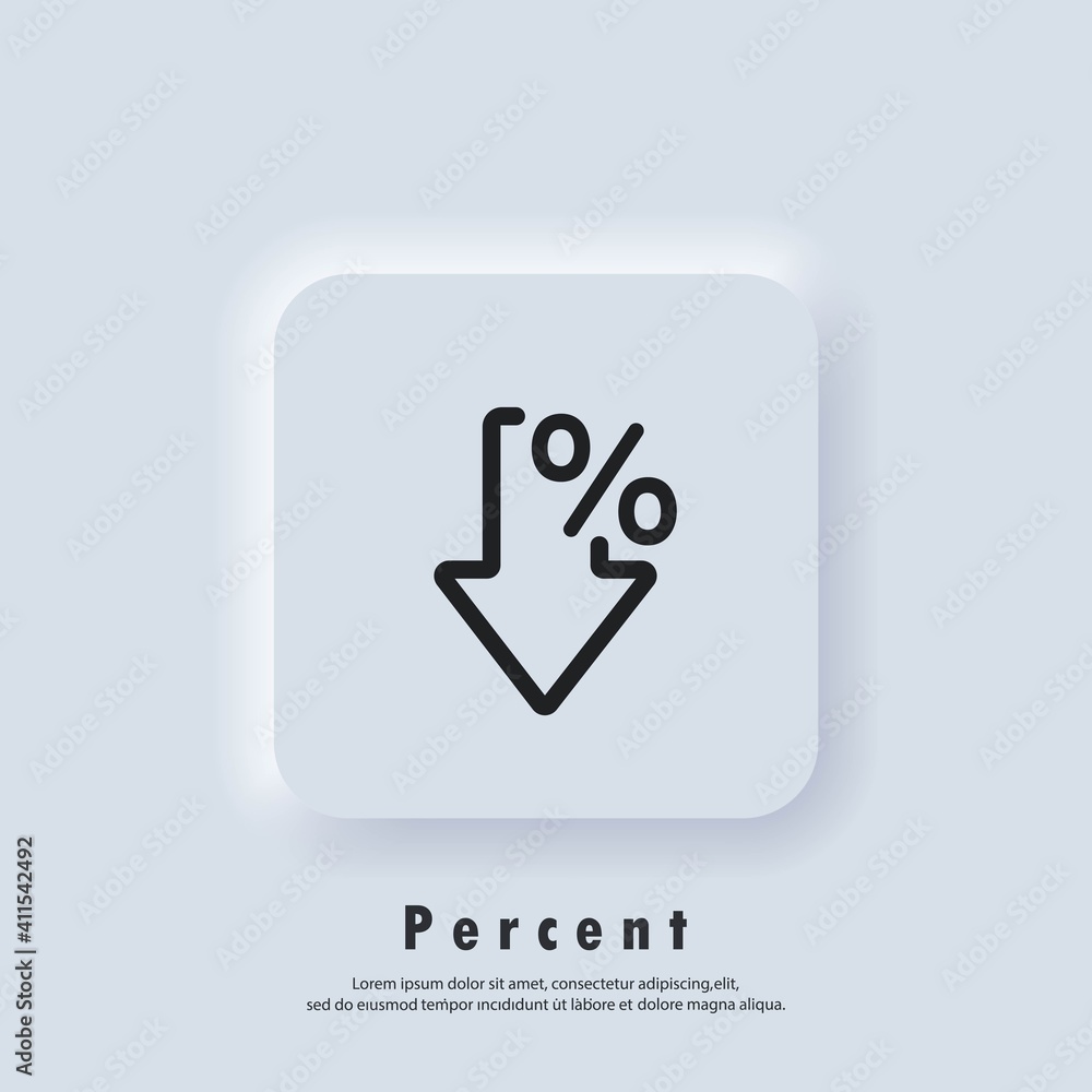 Percent arrow icon. Percent logo. Growth and reduction - discount ...