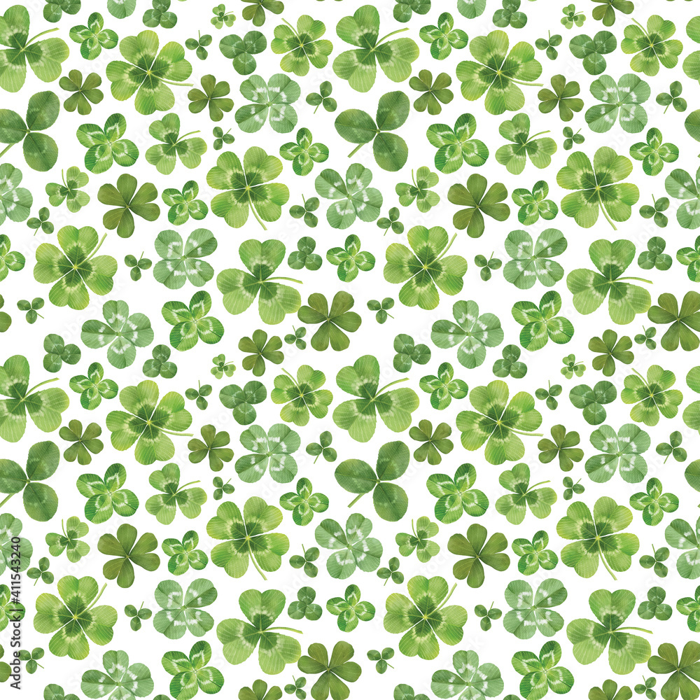 Seamless pattern for St Patrick day with gnomes and lucky clover leaves. Watercolor cartoon dwarf repeated backdrop Seamless pattern for St Patrick day with gnomes and lucky clover leaves. Watercolor cartoon dwarf repeated backdrop