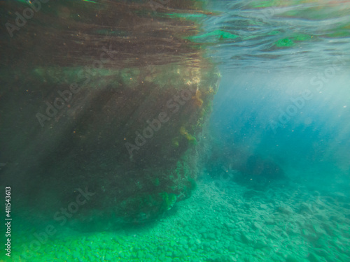 underwater sea bottom view